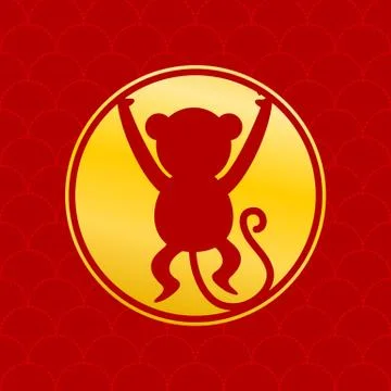 Year of Monkey Vector Graphic Stock Illustration