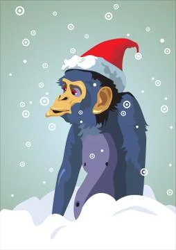 Year of the monkey.12 Zodiac Animals. Vector illustration 스톡 일러스트