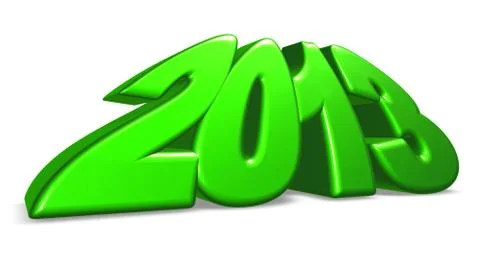 Year number 2013 on white background - 3d illustration Stock Illustration