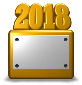 Year number 2018 on socket - 3d rendering Stock-Illustration