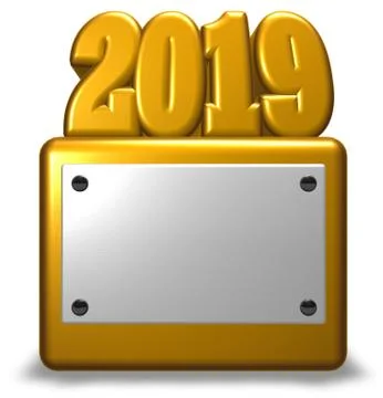 Year number 2019 on socket - 3d rendering Illustrazione stock