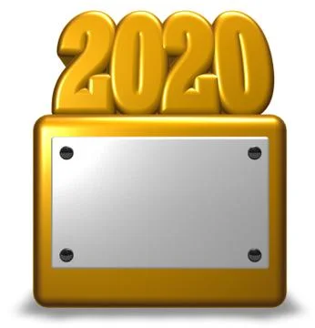 Year number 2020 on socket - 3d rendering Stock Illustration