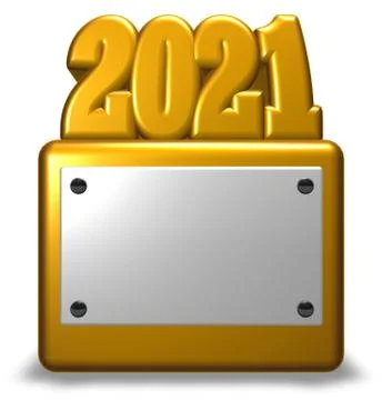 Year number 2021 on socket - 3d rendering Illustrazione stock