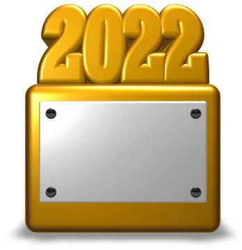Year number 2022 on socket - 3d rendering Illustrazione stock