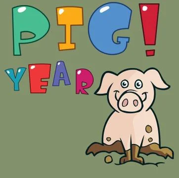 Year of the pig Stock Illustration
