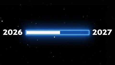 Year progress bar moving from 2026 to 2027 Stock Footage 328386462