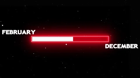 Year progress bar moving from february Stock Footage 328386485