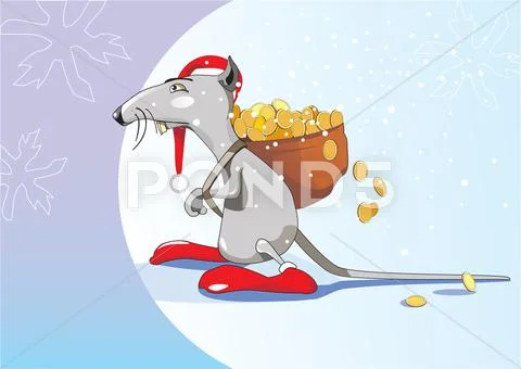 Year of the rat. 12 Zodiac Animals. Vector illustration Stock Illustration