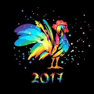 Year of rooster 2017 Stock Illustration