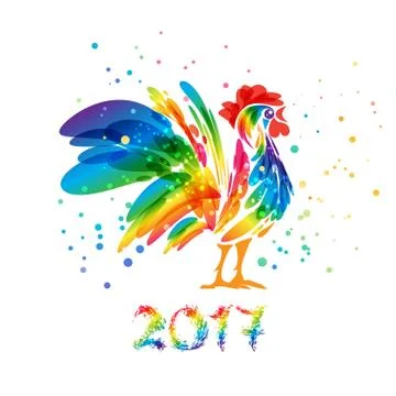 Year of rooster 2017 Stock Illustration
