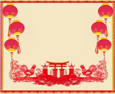 Year of rooster design Stock Illustration