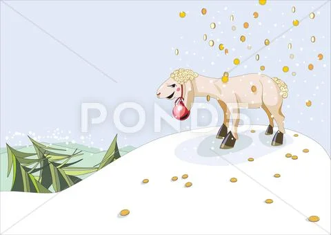 Year of the sheep. 12 Zodiac Animals. Vector illustration Stock Illustration