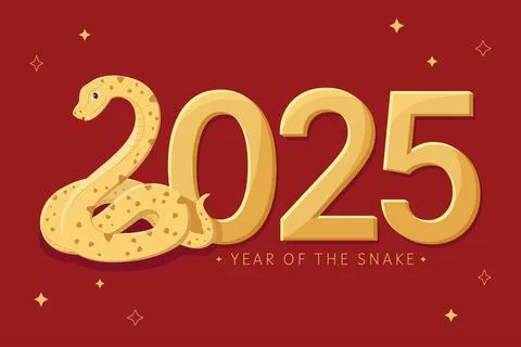 Year of the snake 2025 Stock Illustration