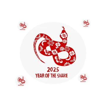Year of the snake 2025 vector Stock Illustration