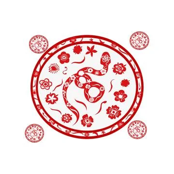 Year of the snake 2025 vector Stock Illustration