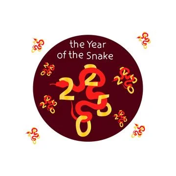Year of the snake 2025 vector Stock Illustration