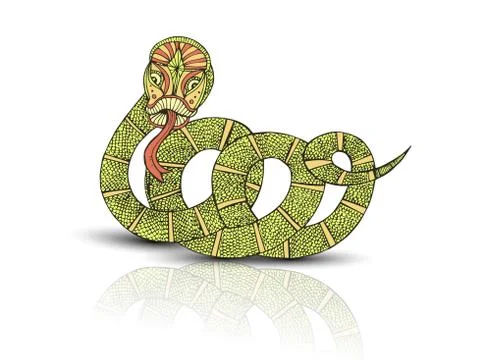 Year of the snake design 2013. Original Vector New Year card Stock-Illustration