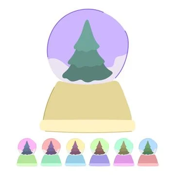 Year snow ball vector cartoon graphic Stock Illustration