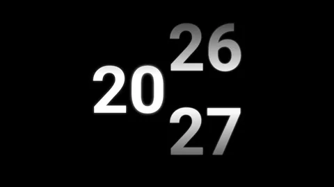 Year Transition Animation Frames Set Representing Passing Time and Future Dates Stock Footage 344930786