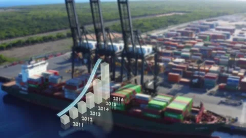 Yearly graph chart on cargo shipping mar... | Stock Video | Pond5