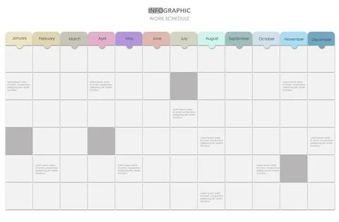 Yearly performance information display template Stock Illustration