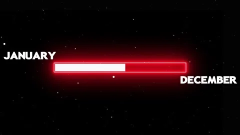 Yearly progress bar loading in universe Stock Footage 328386484