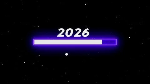 Yearly progress bar showing 2026 loading Stock Illustration