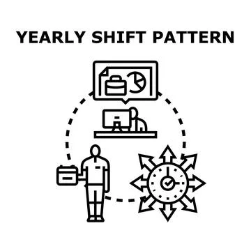 Yearly shift pattern planning and business workflow scheduling Stock Illustration