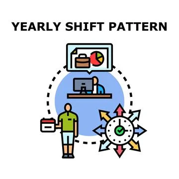 Yearly shift pattern planning and business workflow scheduling Stock Illustration