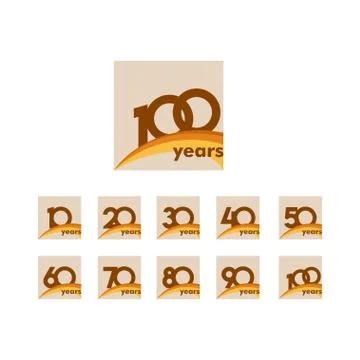 Years Anniversary Set Vector Template Design Illustration Stock Illustration