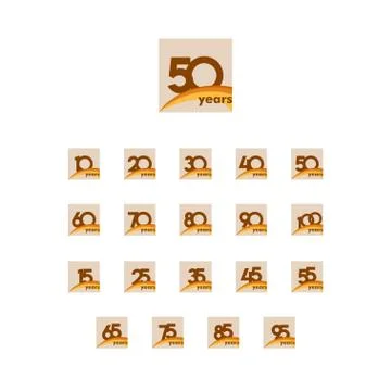 Years Anniversary Set Vector Template Design Illustration Stock Illustration