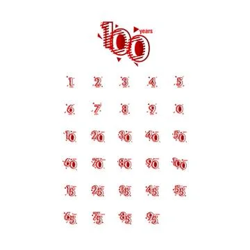 Years Anniversary Set Vector Template Design Illustration Stock Illustration