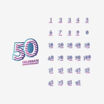 Years Anniversary Set Vector Template Design Illustration Stock Illustration