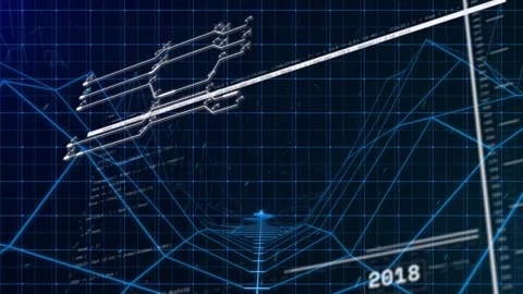 Years appearing, diagonal bar sweeping upward, growing, aligning right scale, Stock Footage 329433730