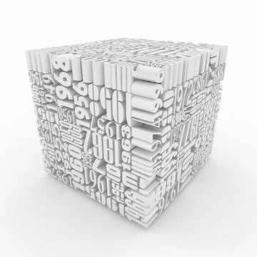 Years. cube consisting of the numbers. 3d Иллюстрация