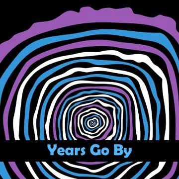 Years go by. Tree rings. Stock Illustration