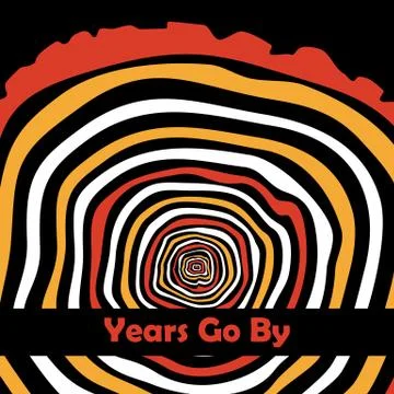 Years go by. Tree rings. Stock Illustration