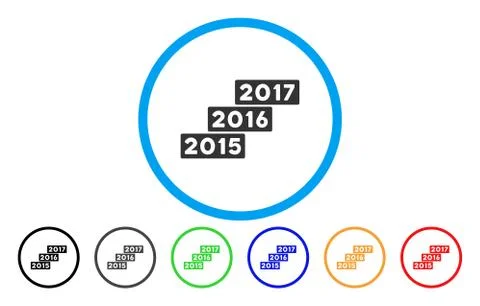 Years Stairs Rounded Icon Illustrazione stock