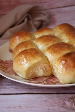Yeast buns Stock Photos