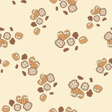 Yeast cartoon seamless vector pattern background. Stock Illustration