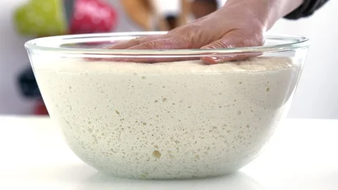 Yeast dough squeeze with hand Stock Footage 88638740