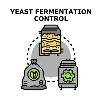 Yeast fermentation control process in industrial production Stock Illustration