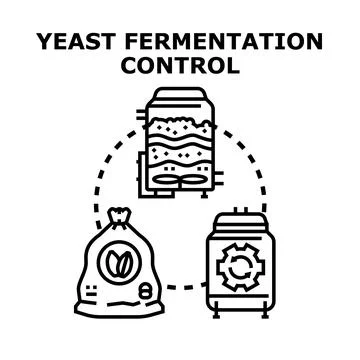 Yeast fermentation control process in industrial production Stock Illustration