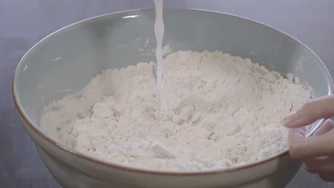 Yeast into flour Stock Footage 95842971