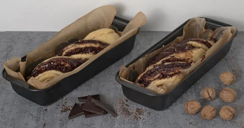 Yeast-risen braided dough cake during rising time. Stock Footage 278234673