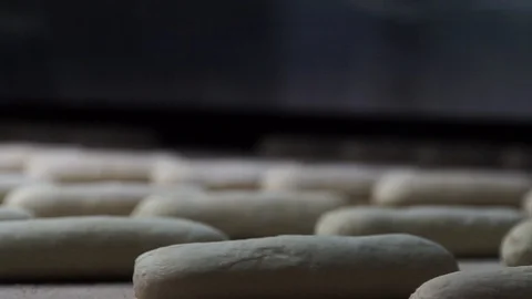 Yeast Rolls Going Into Container Stock Footage 90122751