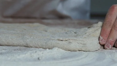 Yeast Rolls Rolled Into Knitted Bread Shape Stock Footage 90123042