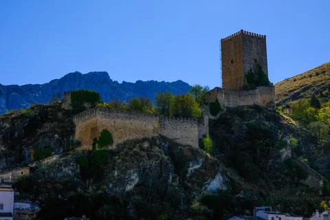 Yedra Castle, from the Cazorla viewpoint Stock Photos