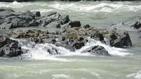 Yelandin rapids on the Katun River Stock Footage 75759561