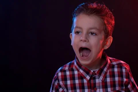 Yelling boy Stock Photos